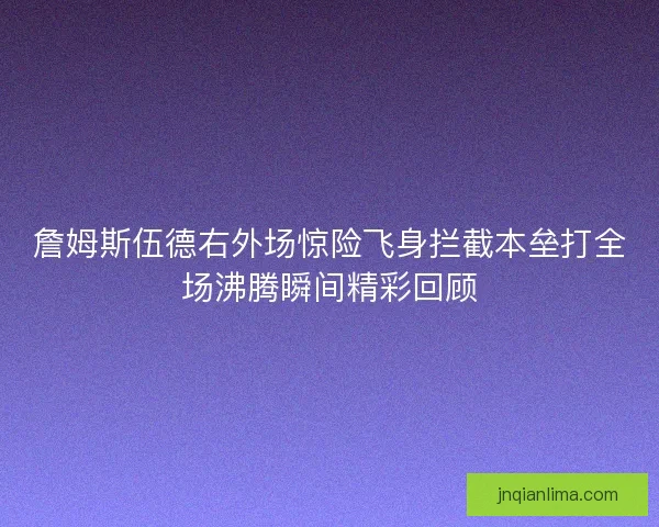 詹姆斯伍德右外场惊险飞身拦截本垒打全场沸腾瞬间精彩回顾